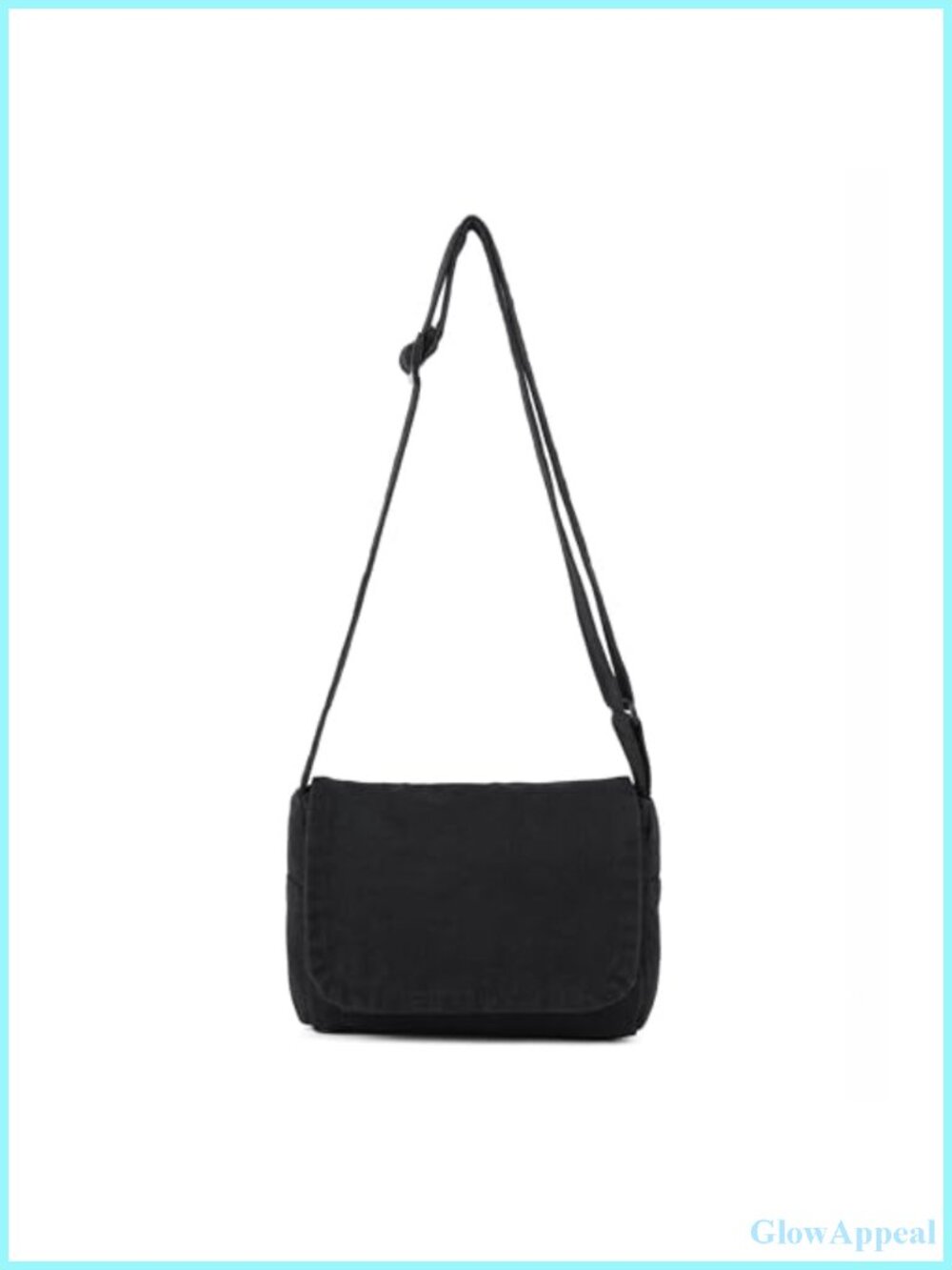 Small Canvas Crossbody Bag Mini Messenger Purse Women Wide Strap